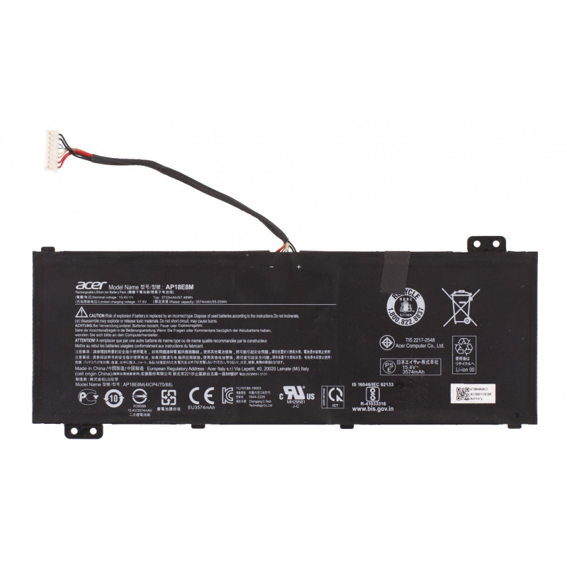 Бу батарея (аккумулятор) AP18E8M, KT.00407.009 для ноутбука ACER Nitro AN515-43 AN515-44 AN515-54 AN515-55 AN515-56 AN515-57 15.4V 3733mAh Износ 30%, 3733 mAh, Внутренний, Оригинал, 15 V