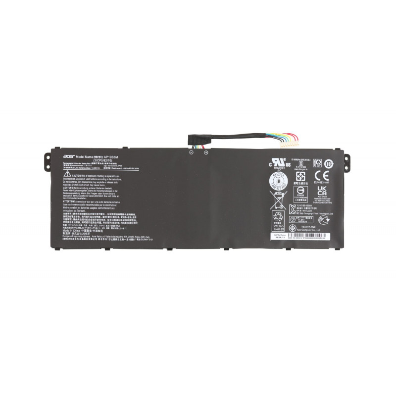Батарея (аккумулятор) AP19B8M для ноутбука Acer SF313-51N, SF513-55N, CN315-72P Оригинал 11.25V 3831mAh 43.08Wh, 4820 mAh, Внутренний, Оригинал, 11.4 V