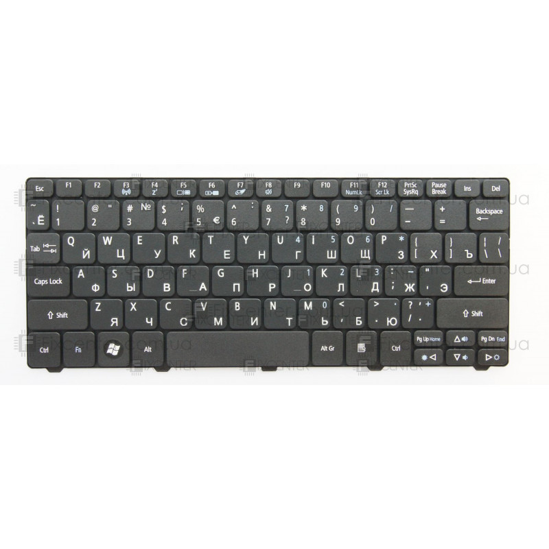 Клавиатура для ноутбука Acer Aspire One 521, 522, D255, D270, One Happy Черная