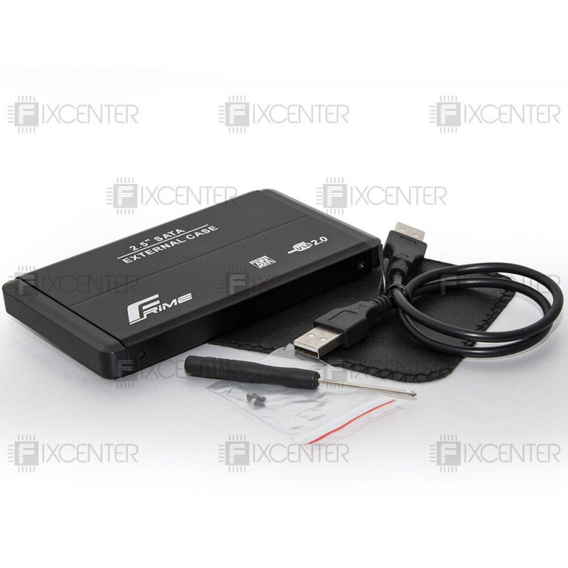 Внешний карман для винчестера Frime SATA HDD/SSD 2.5", USB 2.0, Metal, Black