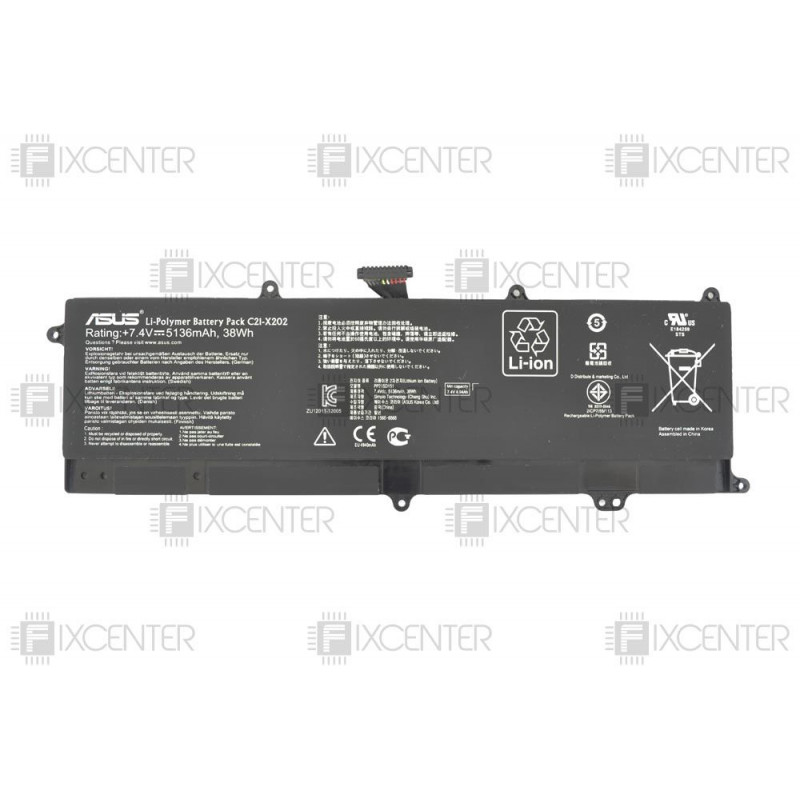 Батарея (аккумулятор) для ноутбука Asus Q200, S200, X201E, X202E (C21-X202) 5136 mAh ОРИГИНАЛ, 5136 mAh, Внутренний, Оригинал, 7.2 V