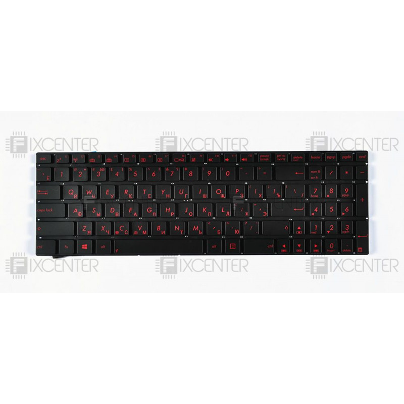 Клавиатура для ноутбука Asus G56, N56, N76, G550, N550, N750, Q550 с красной подсветкой
