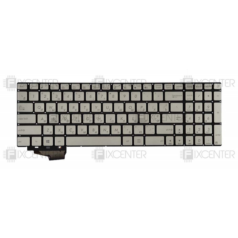 Клавиатура для ноутбука Asus N551, N552, N751, N752, G551, GL752 Silver с подсветкой