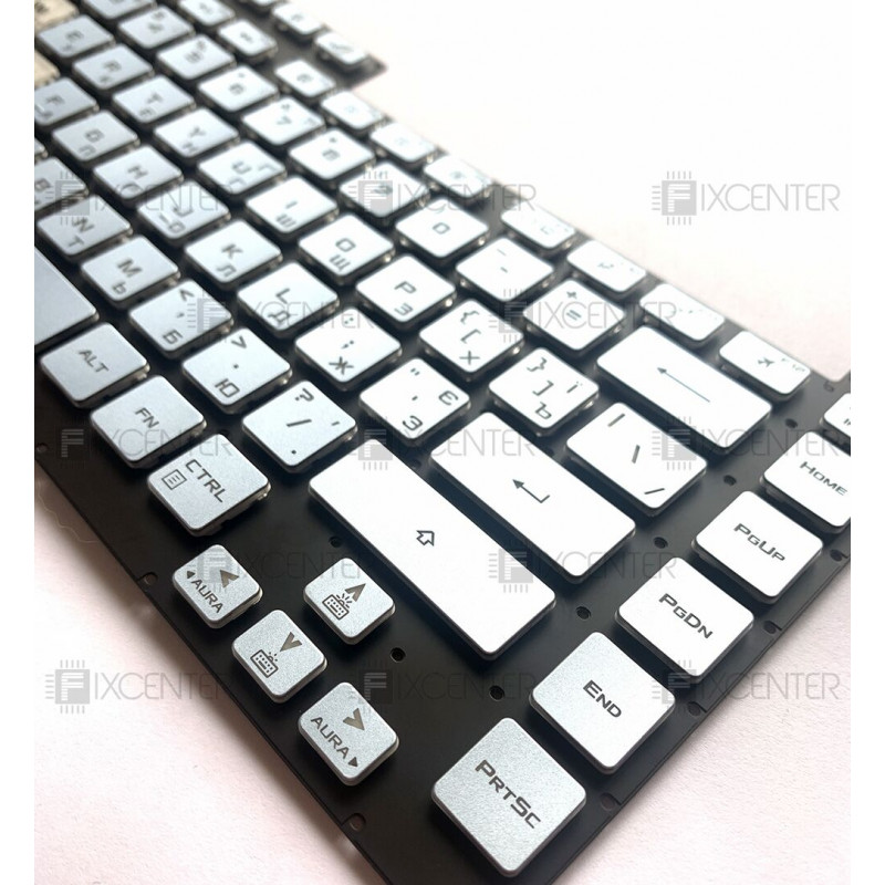Клавиатура для ноутбука Asus ROG Strix Scar III G531 Silver вариант 2 со шлейфом подсветки