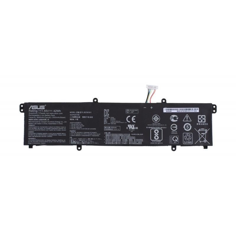 Батарея (аккумулятор) B31N1911 для ноутбука Asus Vivobook A413, D413, K413, M413, R413, S413, X413, X421, TM420UA, 3640 mAh, Внутренний, Оригинал, 11.4 V