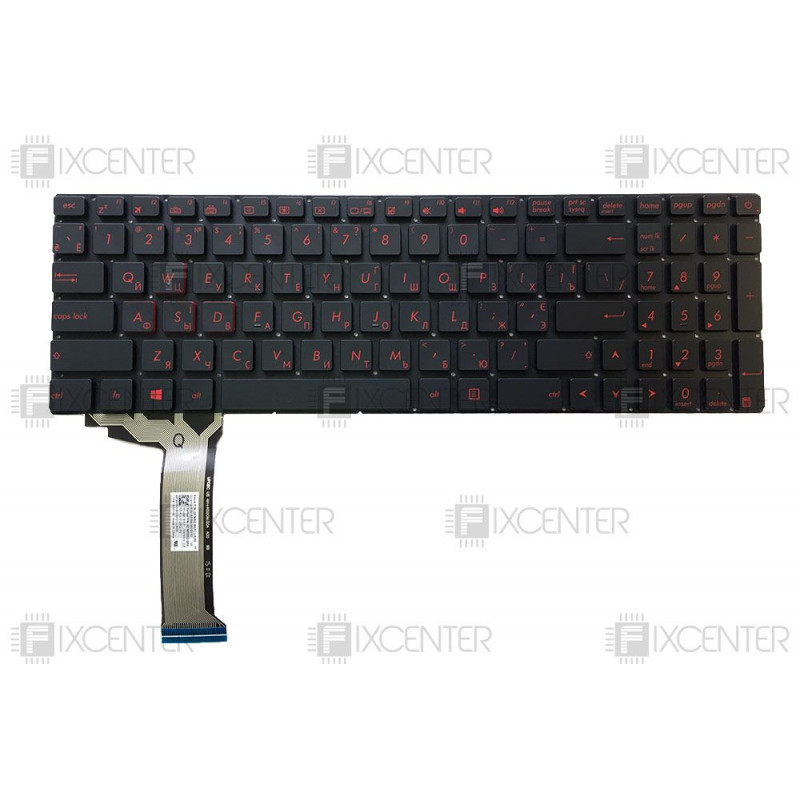 Клавиатура для ноутбука Asus N551, N552, N751, N752, G551, GL752 Black с подсветкой