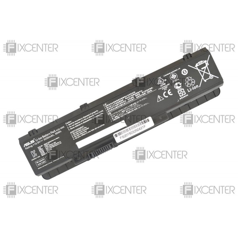 Батарея (аккумулятор) для ноутбука Asus N45, N55, N75 (A32-N55) 5200 mAh ОРИГИНАЛ, 5200 mAh, Внешний, Оригинал, 10.8 V