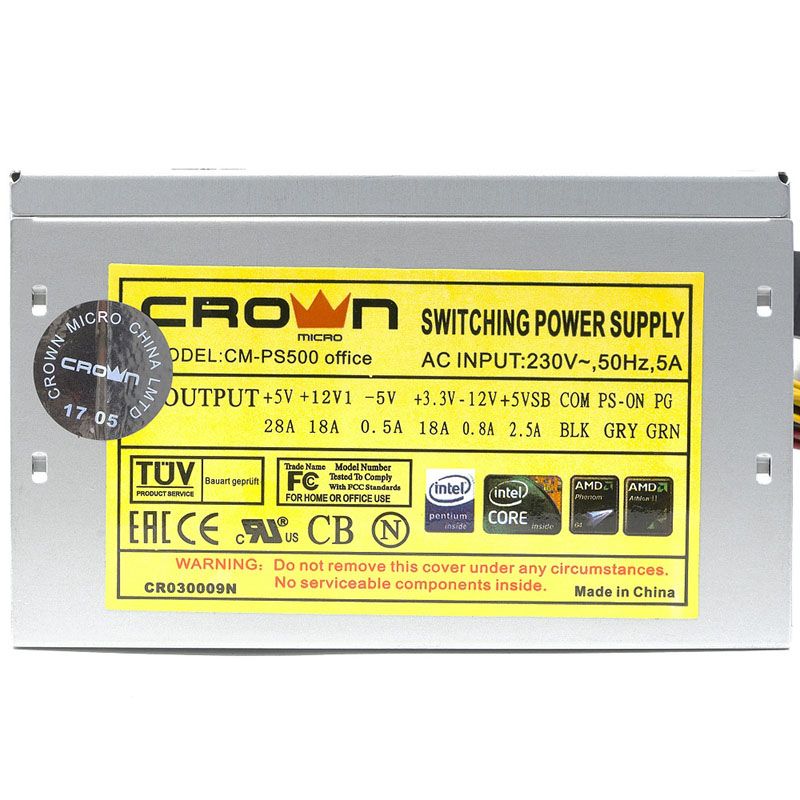 Компьютерный блок питания CROWN CM-PS500 Office ATX 500W