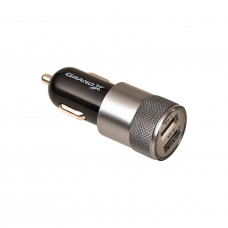 Автомобильный блок питания (зарядное устройство) Grand-X (2xUSB 2.4A) Black (CH-25B), Зарядное устройство, USB, Да, Проводное