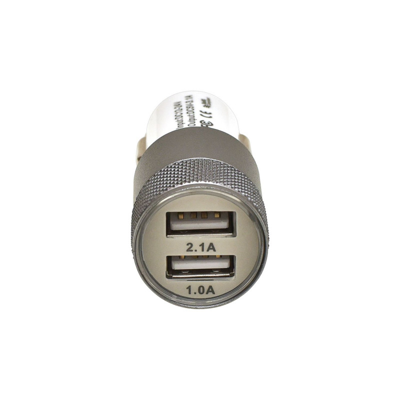 Автомобильный блок питания (зарядное устройство) Grand-X (2xUSB 2.4A) White (CH-25W), Зарядное устройство, USB, Да, Проводное