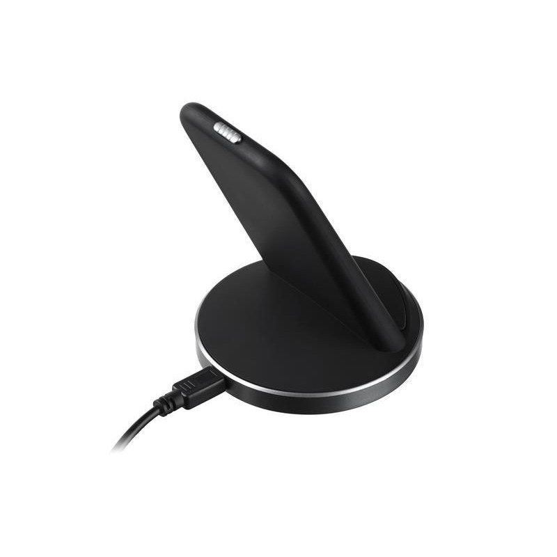 Беспроводное зарядное устройство (Бесконтактный блок питания) 2E Stand 10W Black (2E-WCQ01-04), Зарядное + кабель, micro-USB, Нет, Беспроводное
