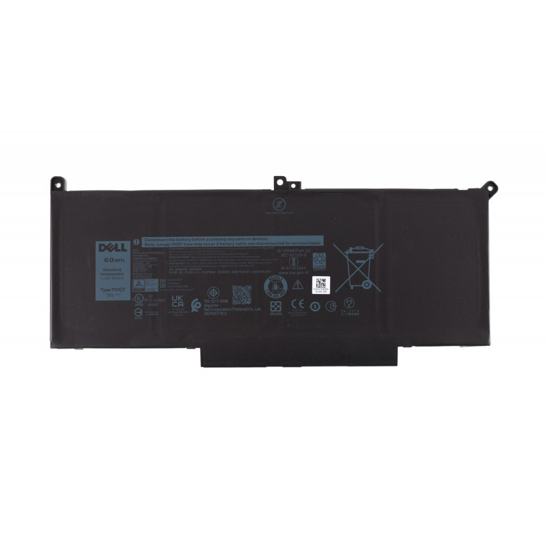 Батарея (аккумулятор) F3YGT для ноутбуків Dell Latitude 7280, 7380, 7480, E7280, E7380, E7480 Оригинал 7.6V 7500 mAh 60Wh, 7500 mAh, Внутренний, Оригинал, 7.6 V