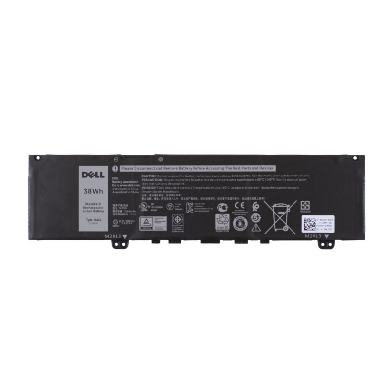 Батарея (аккумулятор) F62G0 для ноутбуков Dell Inspiron 13-7370, 7373, 7380, 5370, Vostro 5370 11.4V 38Wh Orig, 3166 mAh, Внутренний, Оригинал, 11.4 V
