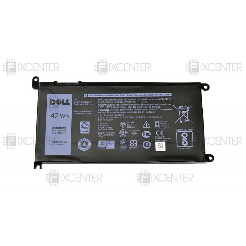 Батарея (аккумулятор) WDX0R для ноутбука Dell Inspiron 5565, 5567, 5568, 5368, 5770 3500 mAh 11.4V Оригинал, 3600 mAh, Внутренний, Оригинал, 11.4 V