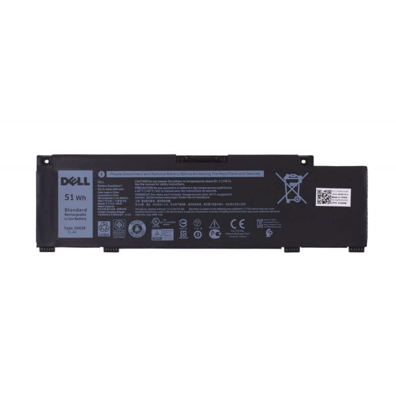 Аккумулятор (батарея) 266J9 для ноутбука Dell Inspiron G3 3790 3590 3779 G5 5587 G5 5590 51Wh 4255mAh Orig, 4255mAh, Внутренний, Оригинал, 11.4 V
