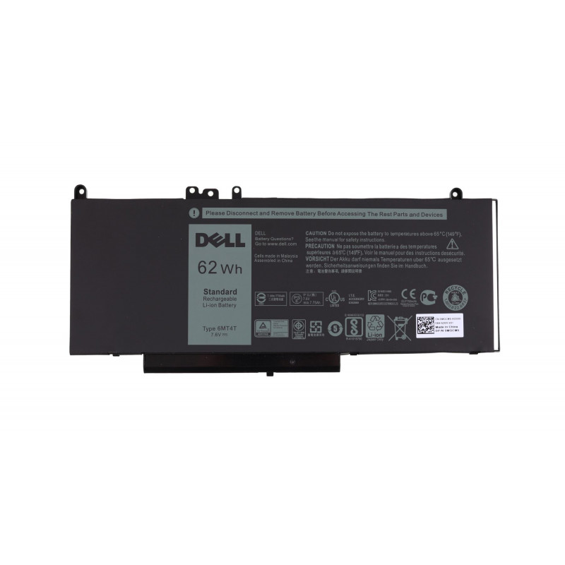 Батарея (аккумулятор) 6MT4T 0MGCM5 для ноутбуків Dell Latitude E5470, E5570, Precision 15 3510, M3510 Оригинал 7.6V 7750 mAh 62Wh, 7200 mAh, Внутренний, Оригинал, 7.4 V