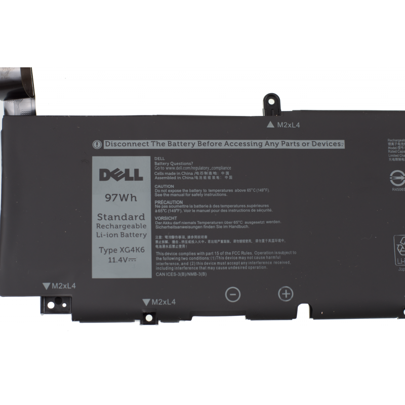 Батарея (аккумулятор) XG4K6 для ноутбуков Dell XPS 17 9720, XPS 17 (9700), XPS 17 9710, Precision 5750, Precision 5760 11.4V 97Wh 8071mAh Оригинал, 8071 mAh, Внутренний, Оригинал, 11.4 V