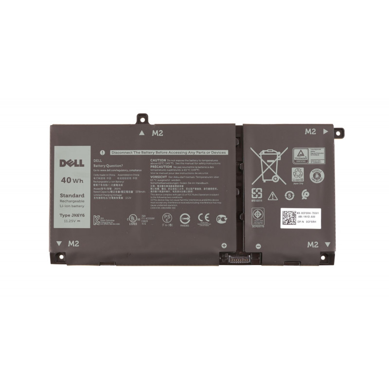 Батарея (аккумулятор) JK6Y6 для ноутбуків Dell Inspiron 5301, 5401, 5408, 5409, 5508 Latitude 3410 3510 3120 11.25V, 3378mAh, 40Wh Orig, 3600 mAh, Внутренний, Оригинал, 11.4 V