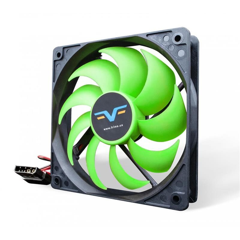Вентилятор для корпуса (кулер) для ПК Frime (FGF120HB4) 120x120x25мм, molex, Black/Green, Molex, 120 x 120 x 25, Нет