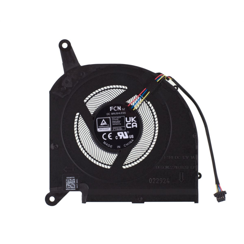 Вентилятор (кулер) DFSCM22716392Q для ноутбука GIGABYTE AERO 15, 15G, 15P, 17P, Rx5G, RP77, RP75W CPU 10 мм 12V 1A Orig