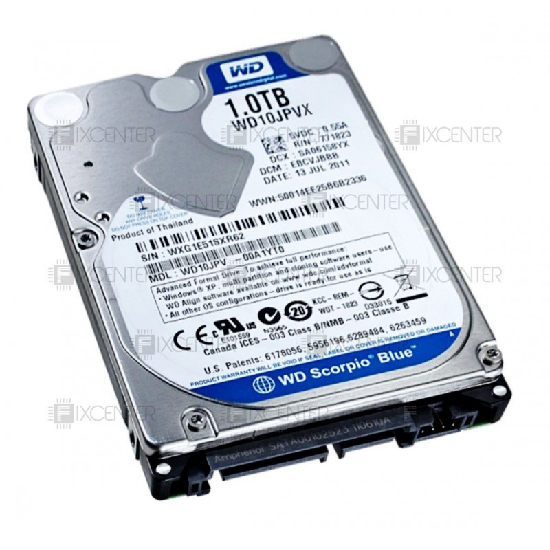 Жесткий диск HDD Western Digital Blue 1TB (SATAIII, 2.5", 9.5mm, 5400rpm, 8MB), 1TB, 2.5", SATAIII