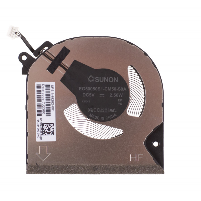 Вентилятор (кулер) N49282-001 EG50050S1-CM50-S9A для ноутбука HP ENVY X360, 15-FE, 15-FH, 15Z-FH CPU оригинал