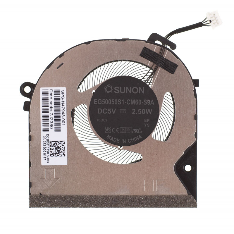 Вентилятор (кулер) N47948-001 EG50050S1-CM60-S9A для ноутбука HP ENVY X360, 15-FE, 15-FH, 15Z-FH GPU оригинал