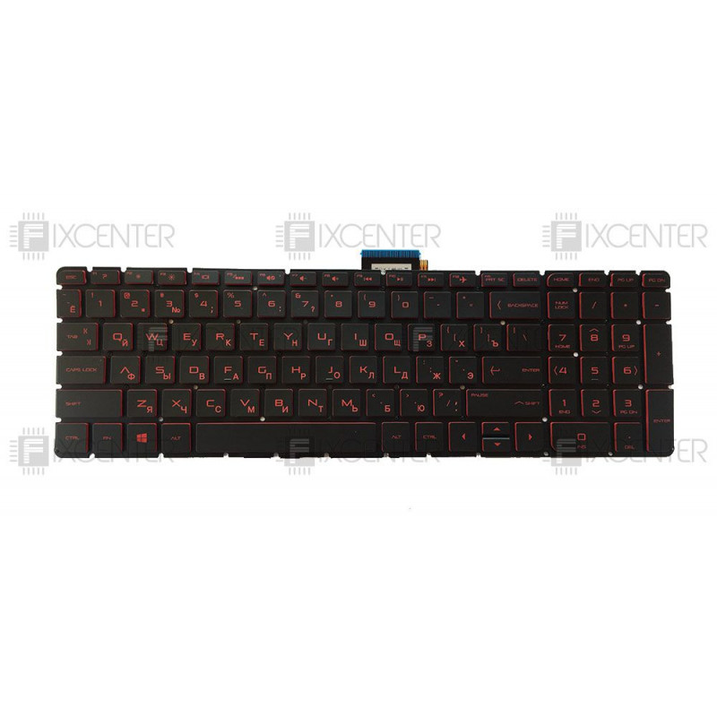 Клавиатура для ноутбука HP Pavilion 15-AB, 15-AE, 15-AK, 15-AU, 15-BC, 17-AB, Omen 15-ax, 17-W с подсветкой (РОЗОВАЯ)