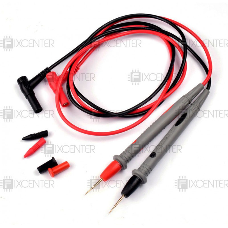 Щупы для мультиметра и тестера 106см CAT.III 20A 1000V (черный + красный) тонкие