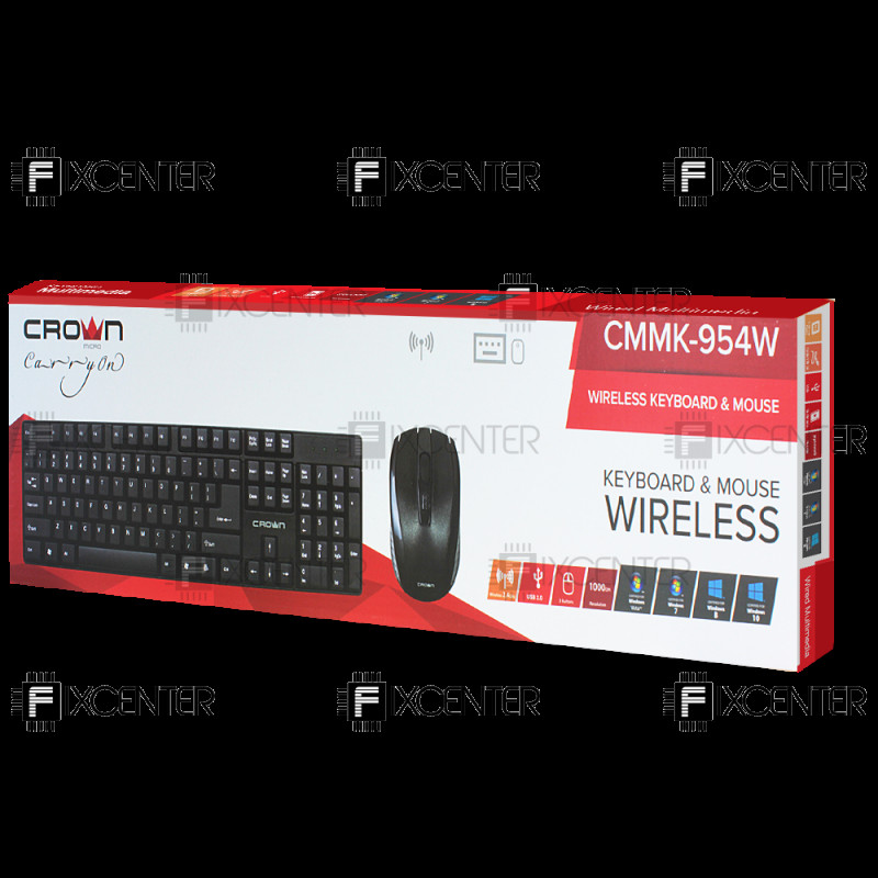 Комплект бездротова клавіатура + миша CROWN CMMK-954W