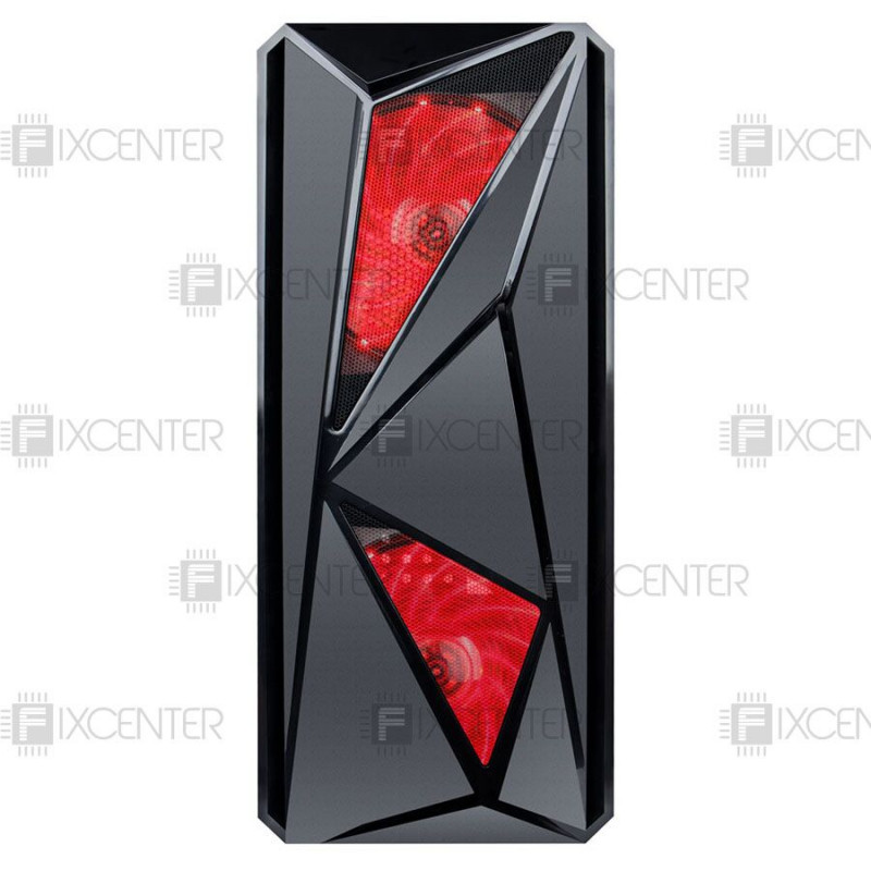 Корпус для ПК (корпус компьютера) 1stPlayer F4-A1 Red LED без БП, Да, Midi Tower, Да, ATX, Micro-ATX, Стеклянная стенка, Нижнее