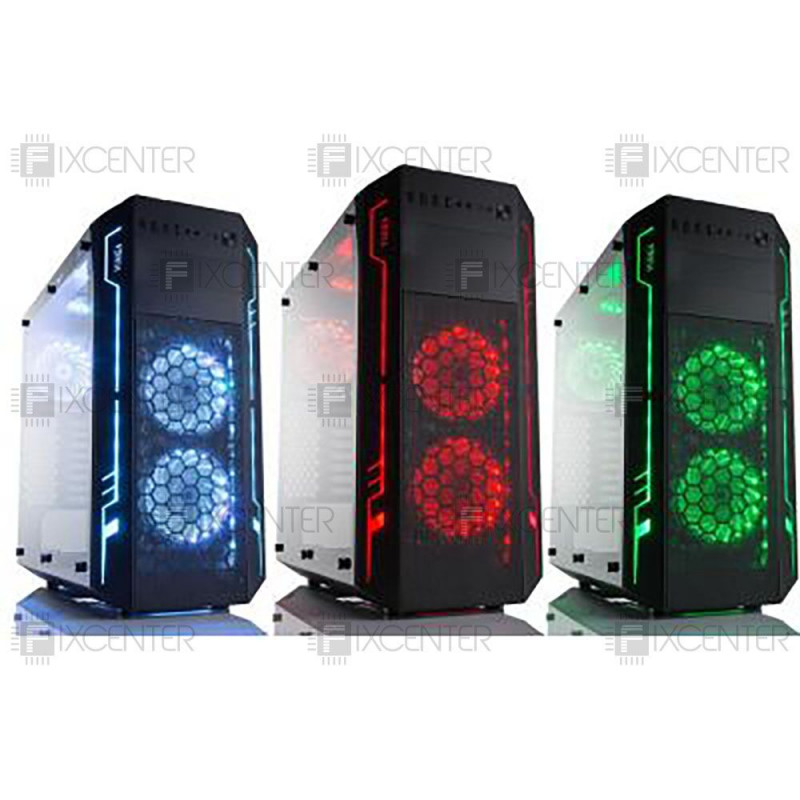 Корпус для ПК (корпус компьютера) Vinga Ark LED без БП, Да, Full Tower, Да, ATX, E-ATX, Micro-ATX, Mini-ITX, Стеклянная стенка, Нижнее