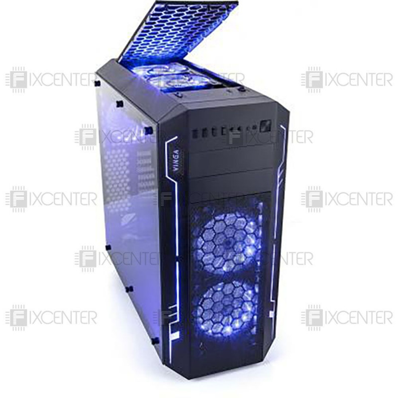 Корпус для ПК (корпус компьютера) Vinga Ark LED без БП, Да, Full Tower, Да, ATX, E-ATX, Micro-ATX, Mini-ITX, Стеклянная стенка, Нижнее