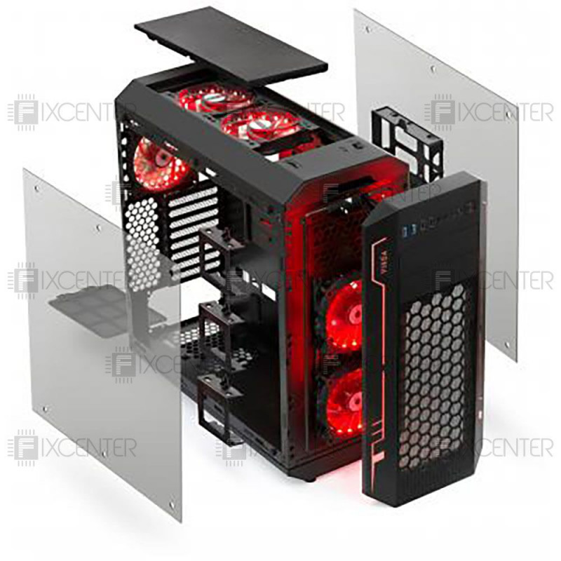 Корпус для ПК (корпус компьютера) Vinga Ark LED без БП, Да, Full Tower, Да, ATX, E-ATX, Micro-ATX, Mini-ITX, Стеклянная стенка, Нижнее