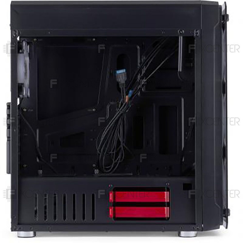 Корпус для ПК (корпус компьютера) Vinga Gryphon LED без БП, Да, Midi Tower, Да, ATX, Micro-ATX, Mini-ITX, Стеклянная стенка, Нижнее