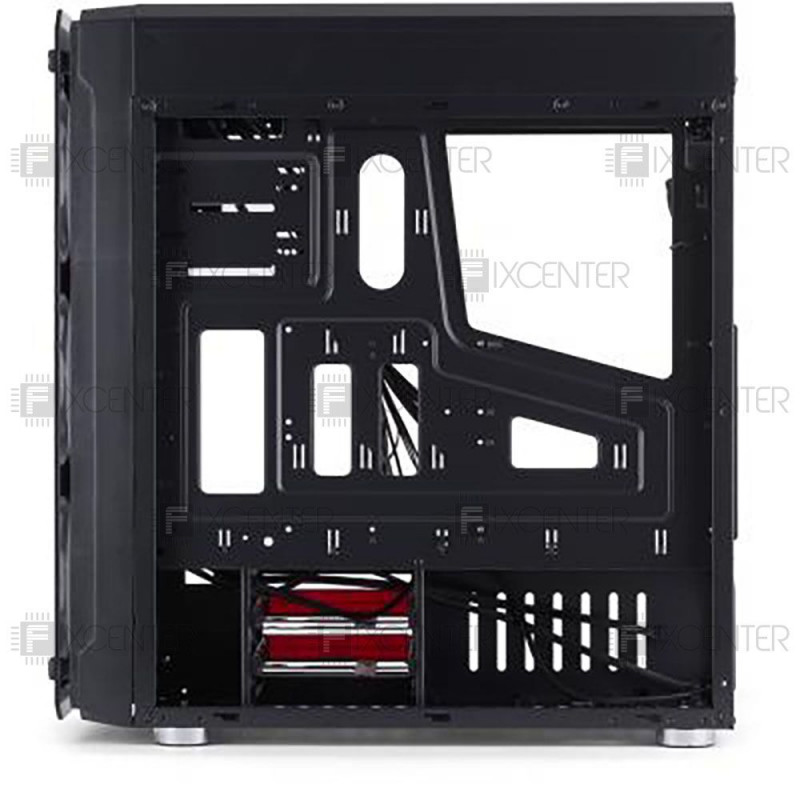 Корпус для ПК (корпус компьютера) Vinga Gryphon LED без БП, Да, Midi Tower, Да, ATX, Micro-ATX, Mini-ITX, Стеклянная стенка, Нижнее