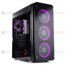 Корпус для ПК (корпус компьютера) Vinga Gryphon LED без БП, Да, Midi Tower, Да, ATX, Micro-ATX, Mini-ITX, Стеклянная стенка, Нижнее