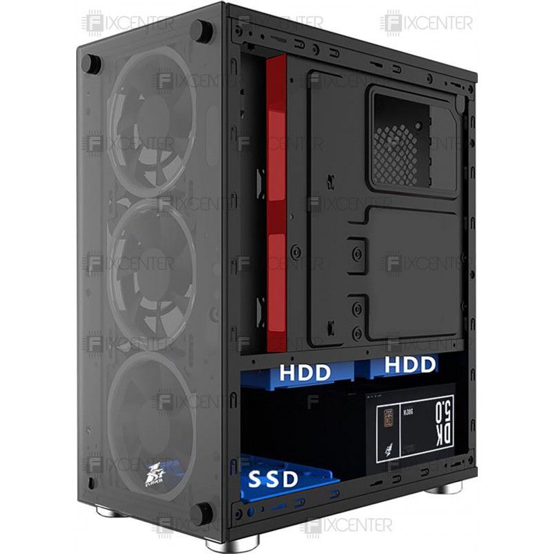 Корпус для ПК (корпус компьютера) 1stPlayer X2-R1 Color LED Black без БП, Да, Mini Tower, Да, Micro-ATX, Mini-ITX, Стеклянная стенка, Нижнее