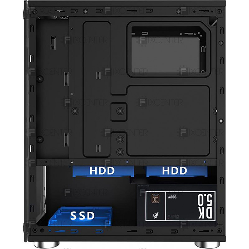 Корпус для ПК (корпус компьютера) 1stPlayer X2-R1 Color LED Black без БП, Да, Mini Tower, Да, Micro-ATX, Mini-ITX, Стеклянная стенка, Нижнее