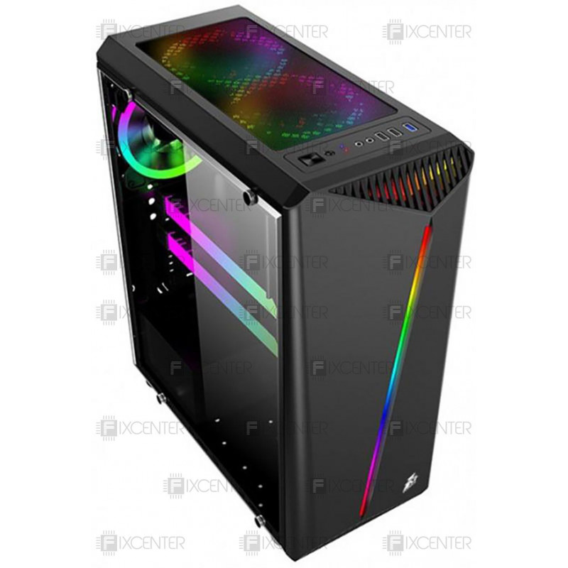 Корпус для ПК (корпус компьютера) 1stPlayer Rainbow-R3 Color LED Black без БП, Да, Midi Tower, Да, ATX, Micro-ATX, Стеклянная стенка, Нижнее