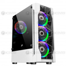 Корпус для ПК (корпус компьютера) 1stPlayer D4-WH-R1 Color LED White без БП, Да, Midi Tower, Да, ATX, Micro-ATX, Стеклянная стенка, Нижнее