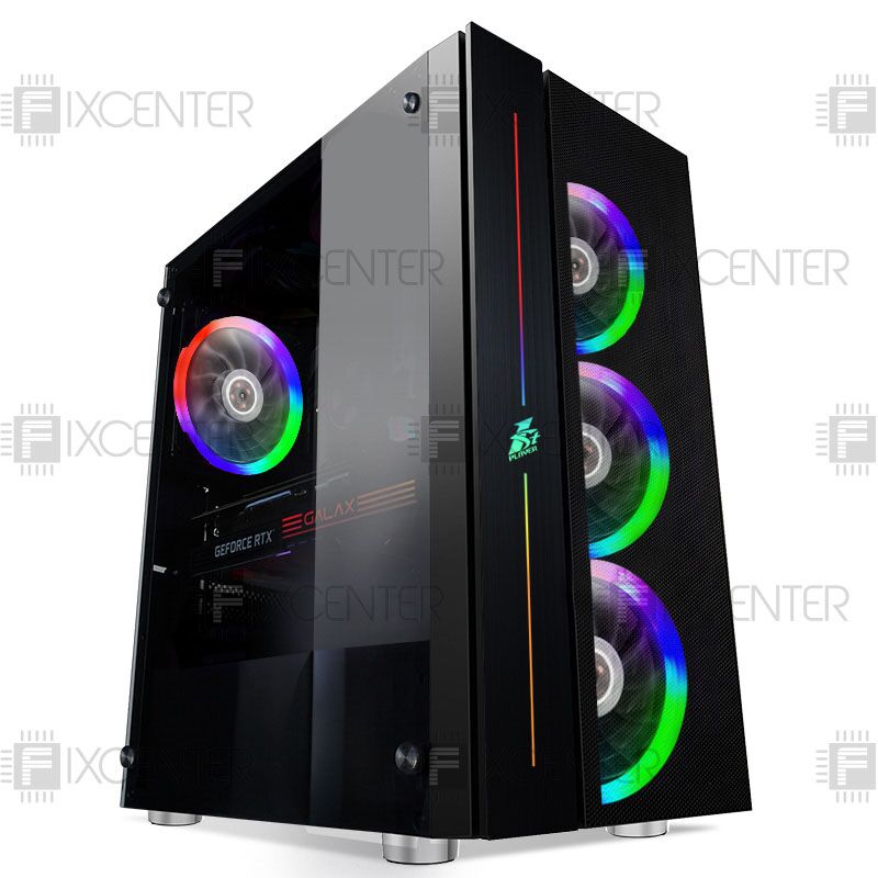 Корпус для ПК (корпус компьютера) 1stPlayer B7-R1 Color LED Black без БП, Да, Midi Tower, Да, ATX, Micro-ATX, Mini-ITX, Стеклянная стенка, Нижнее