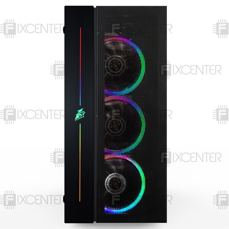 Корпус для ПК (корпус компьютера) 1stPlayer B7-R1 Color LED Black без БП, Да, Midi Tower, Да, ATX, Micro-ATX, Mini-ITX, Стеклянная стенка, Нижнее