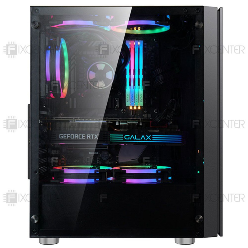Корпус для ПК (корпус компьютера) 1stPlayer B7-R1 Color LED Black без БП, Да, Midi Tower, Да, ATX, Micro-ATX, Mini-ITX, Стеклянная стенка, Нижнее