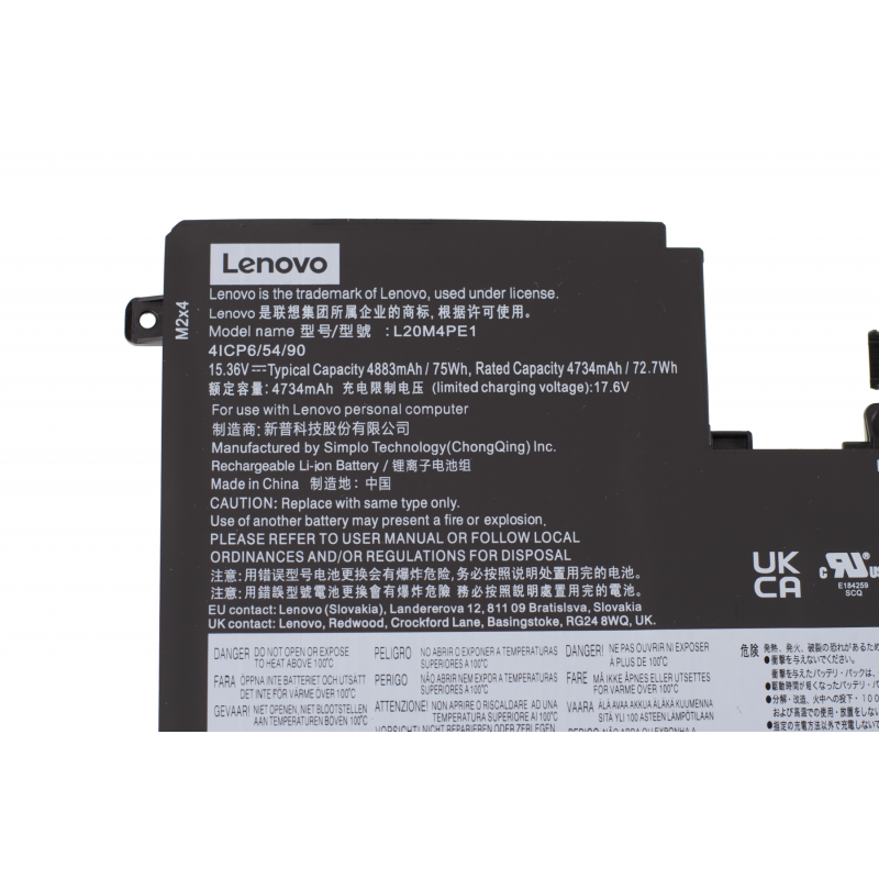 Батарея (аккумулятор) L20M4PE1 L20L4PE1 для ноутбуков Lenovo IdeaPad 5 Pro 16ACH6 Yoga Slim 7 Pro 16ACH6 IdeaPad Creator 5 16ACH6 15.36V 75Wh 4883mAh Orig, 4883 mAh, Внутренний, Оригинал, 15 V