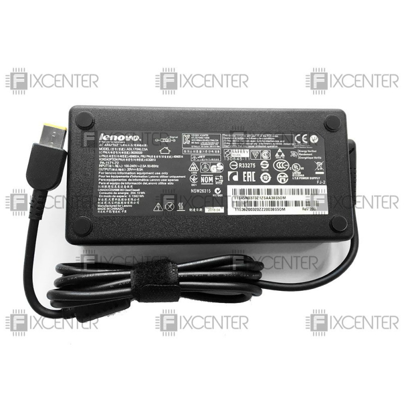 Блок питания ADL170NLC3A Lenovo 170W (20V 8,5А прямоугольный коннектор) Оригинал, 170W, 20V, 8.5A, Прямоугольный