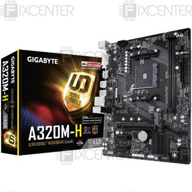 Материнская плата для компьютера GIGABYTE GA-A320M-H, AM4, Micro-ATX