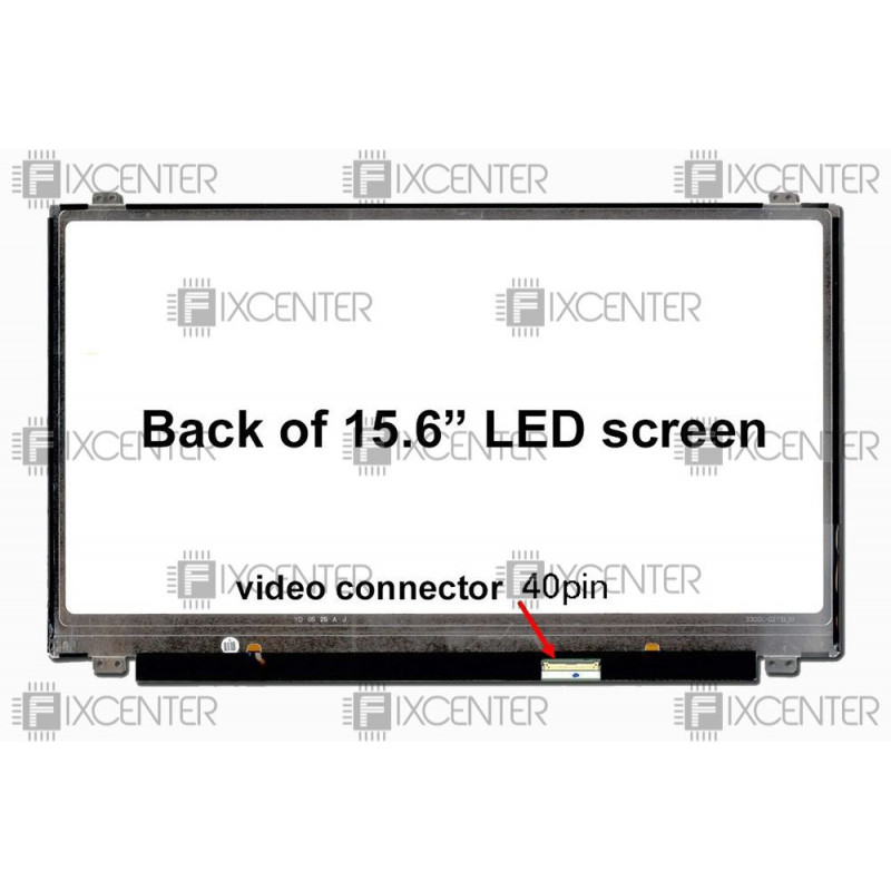 Матрица (экран) 15.6" матовая (1366×768, 40pin, LED, Slim) HD крепления сверху/снизу, 40pin, 15.6", Матовое, 1366x768, LED, Slim