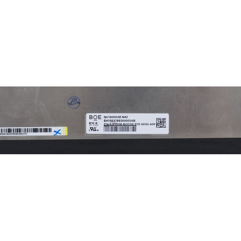 Матрица (экран) 16.0" NV160WUM-N42 (1920(RGB)×1200, 250 cd/m², 16.2M 45% NTSC, IPS) 60Hz 30 pins, 30pin, 16.0", Гленцевое, 1920 x 1200, LED, Slim, 60 Гц, 350 мм