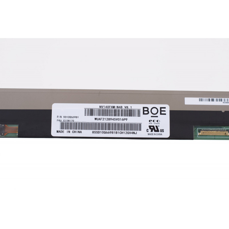 Матрица (экран) BOE 14.0" NV140FHM-N48 V8.1 (1920×1080, 250 cd/m², 16.2M, 60Hz 30 пинов) для ноутбука, 30pin, 14.0", Матовое, 1920x1080, LED, Slim, 60 Гц, 315 мм